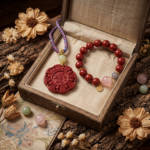 Golden Ten Thousand Taels Pendant & Red Musk Bracelet